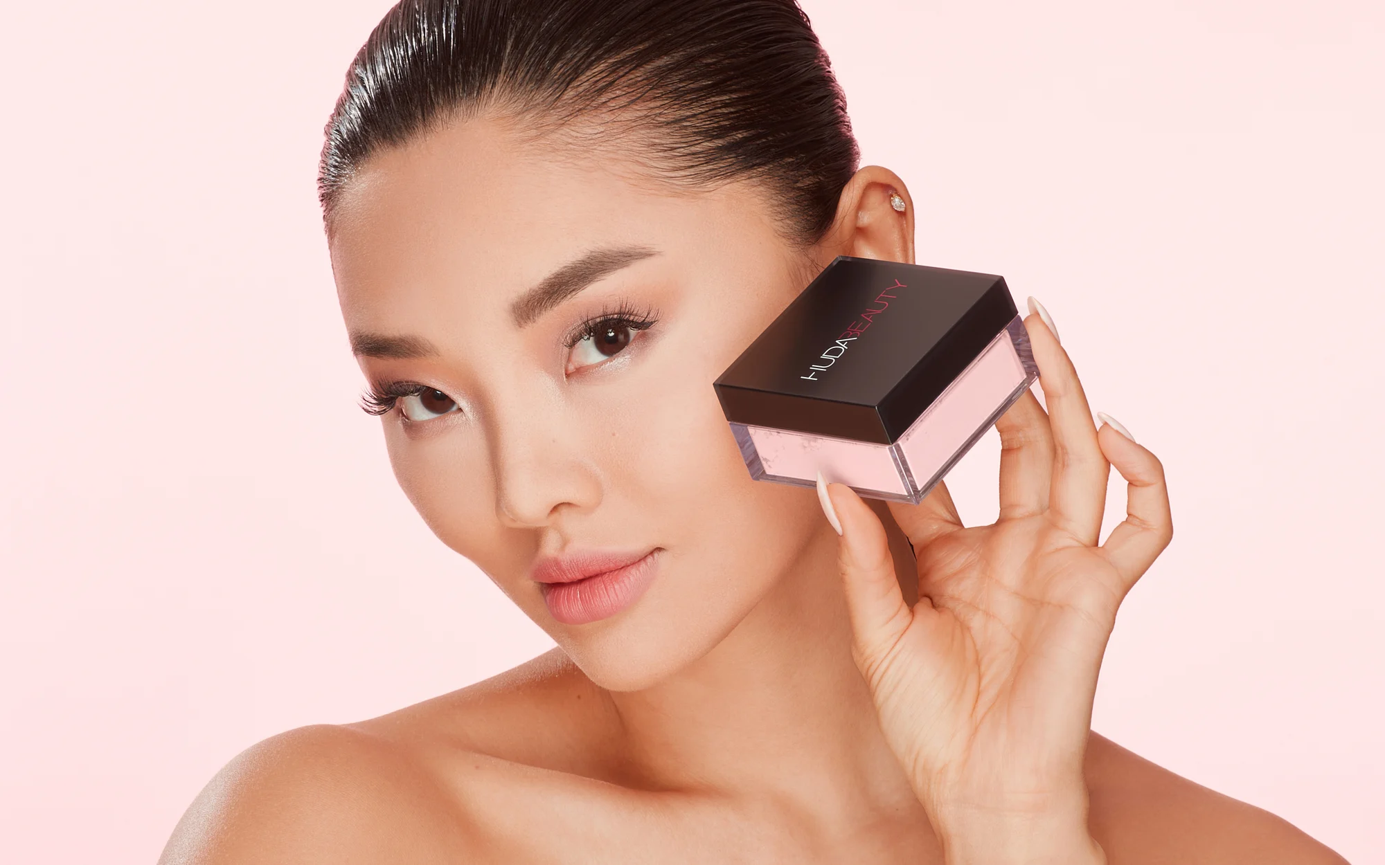 Huda Beauty Cherry Blossom. Beauty photography for Huda Beauty, photographed in Dubai by Aleksandar Pasaric.